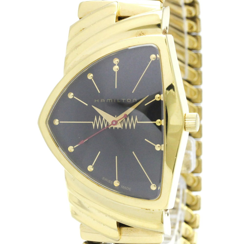 HAMILTON Ventura Gold Plated Quartz Mens Watch H244710